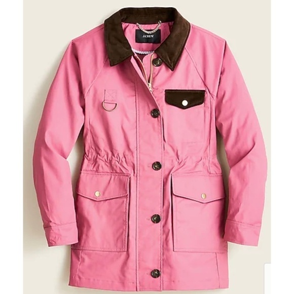 J. Crew Pink Utility Jacket with Brown Accents - Picture 2 of 11